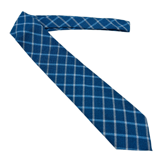 Francesco Rasori Como Blue 'Check Pattern' Tie (Size Regular)
