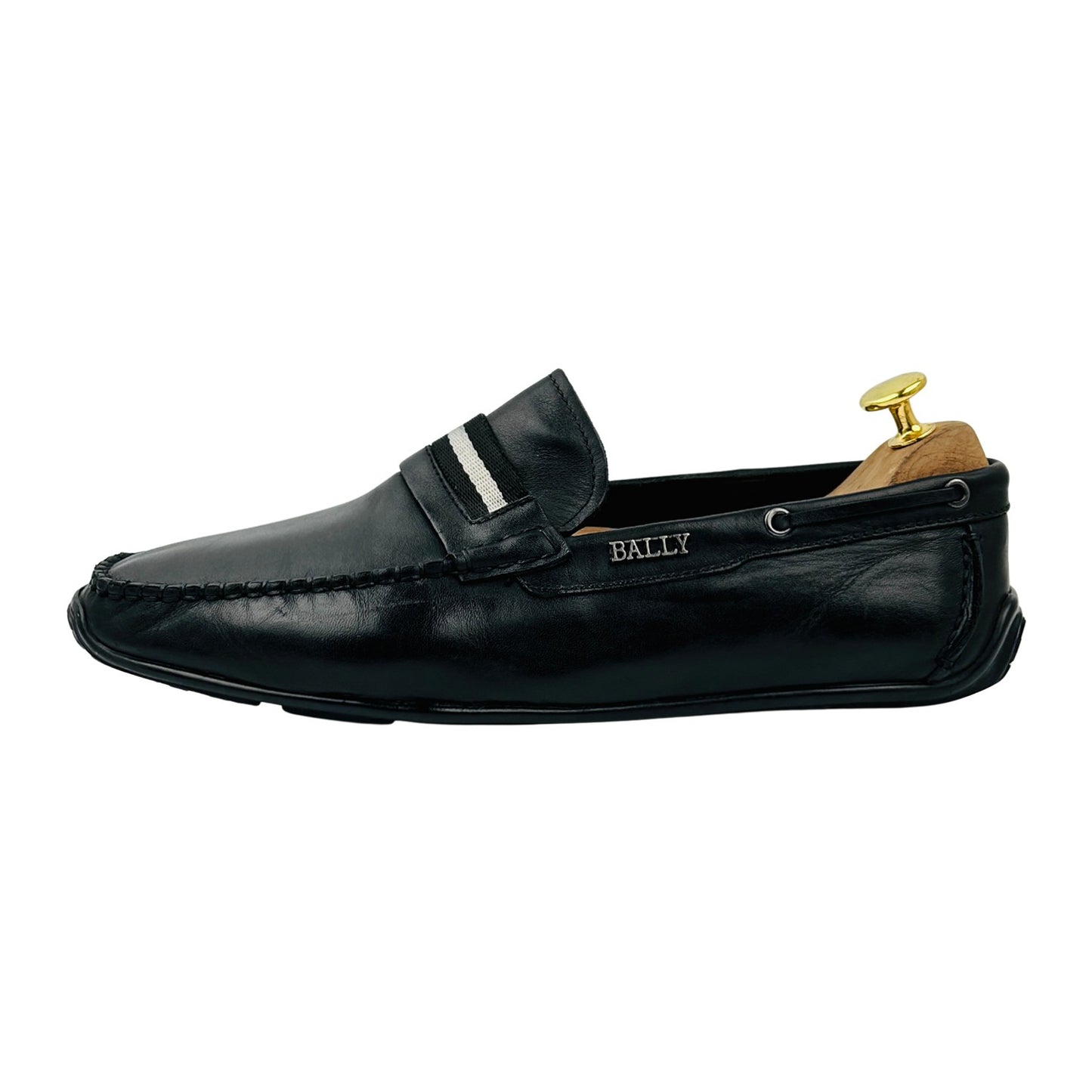 Bally Pearce Black Leather Driving Loafers (Size 43)