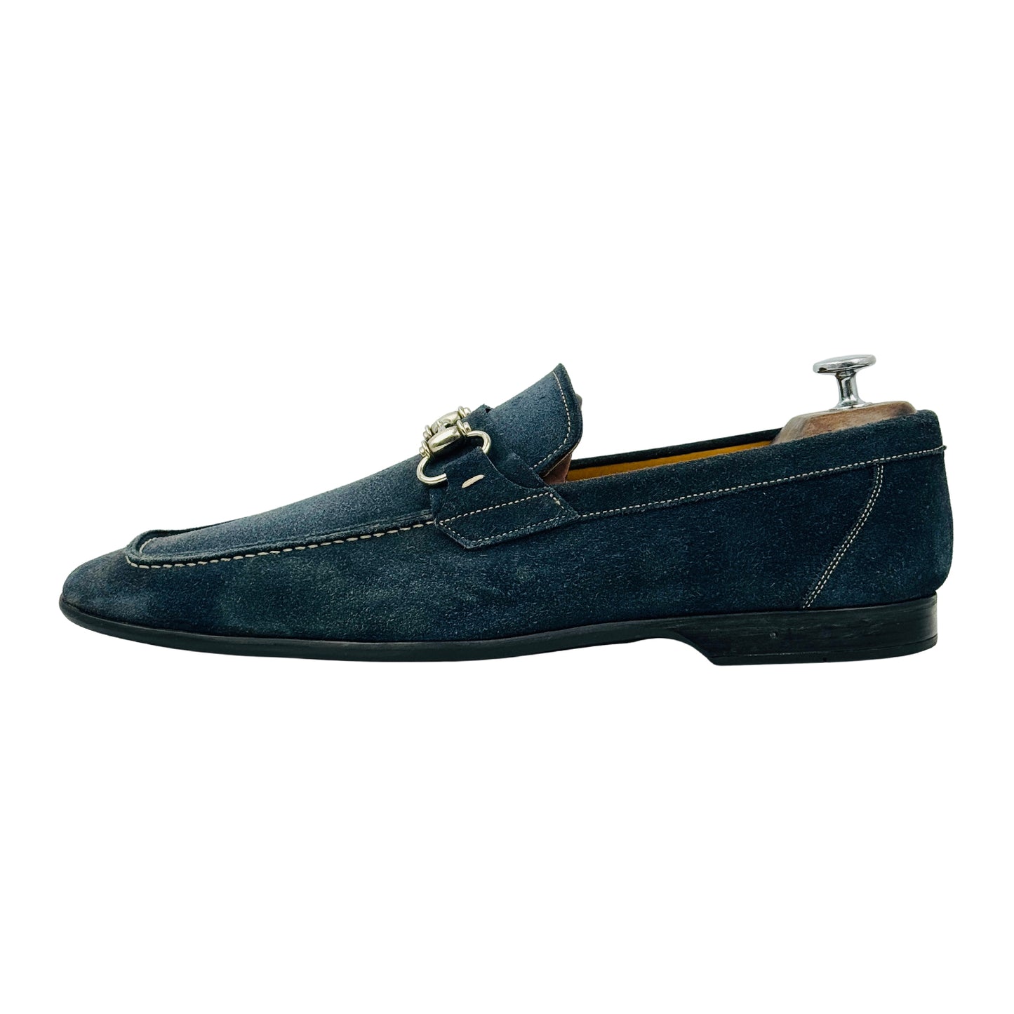 Magnanni Men's Navy Blue Horsebit Loafers (Size 44/44.5)