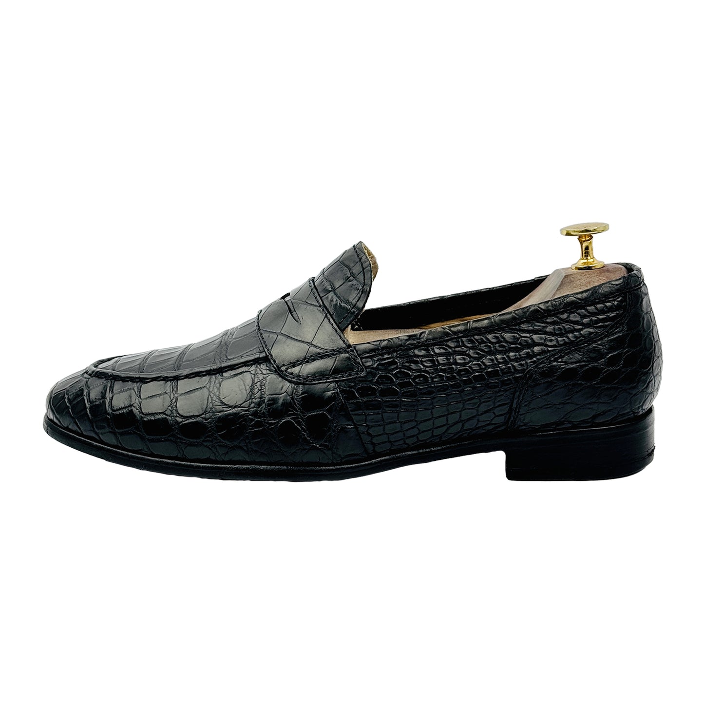 Saint Laurent Men's Crocodile Leather Black Loafers (Size 40/40.5)