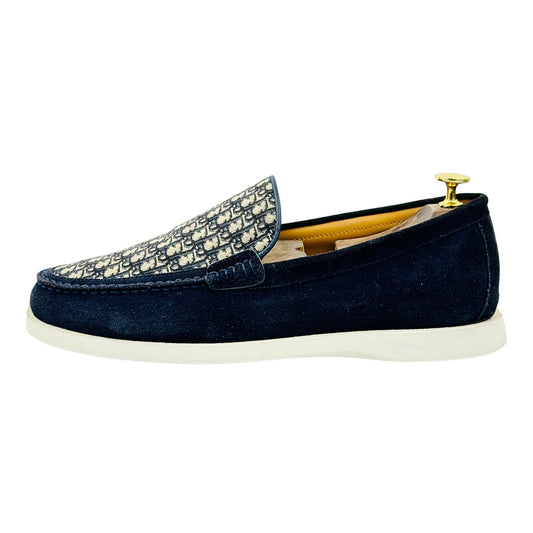 Dior Men's Granville Navy Suede Loafers (Size 43.5)