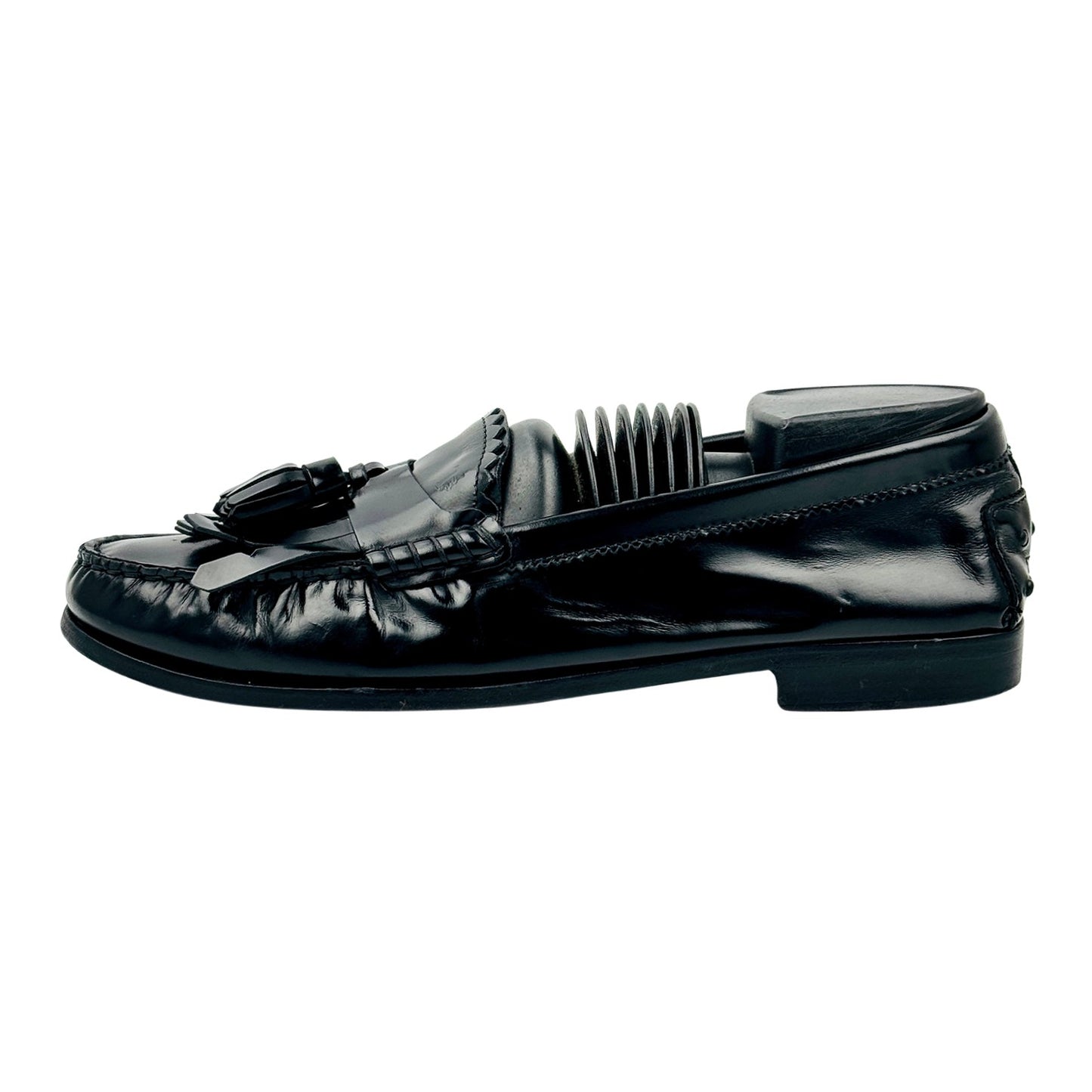 Tod's Black Leather Kiltie Tassel Loafers (Size 38.5)