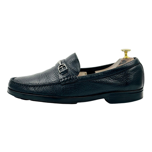 Bally Simpler-U Black Grained Leather Loafers (Size 42.5)