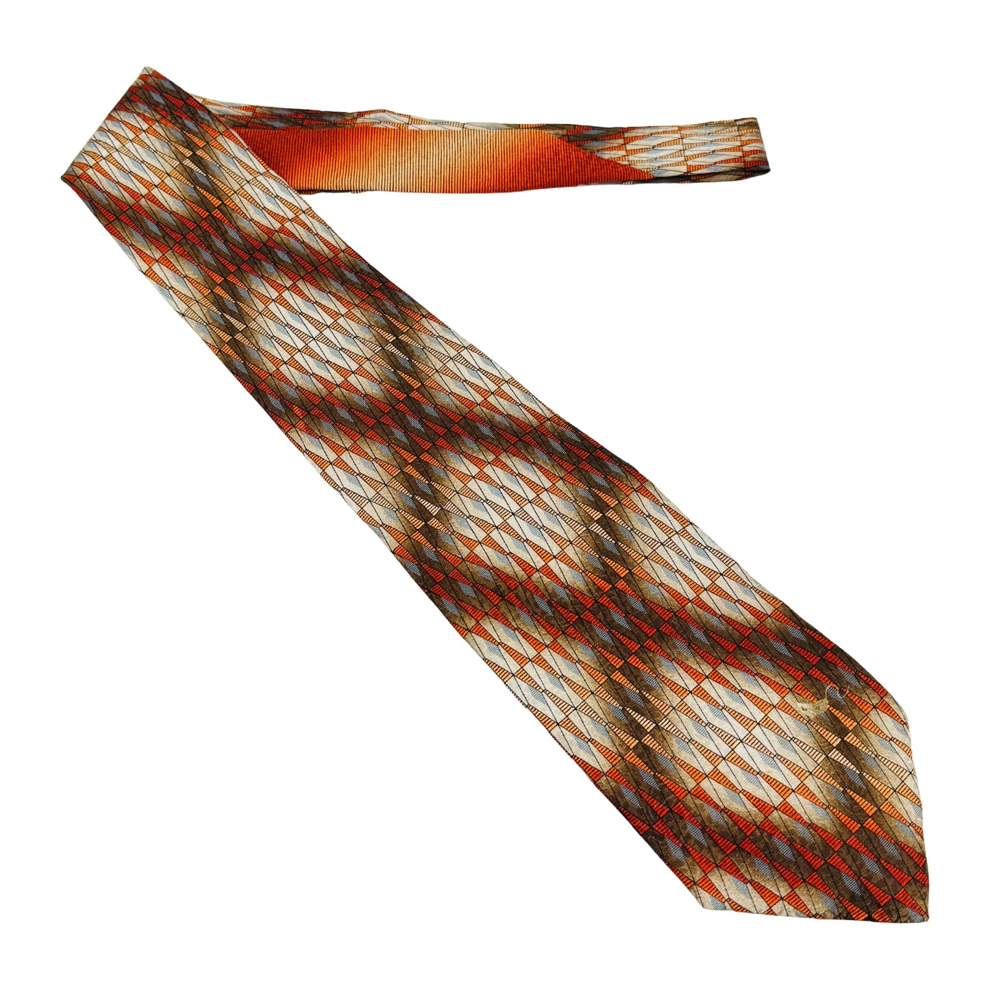 Carnaval De Venise Orange 'Geometric Pattern' Tie (Size Regular)