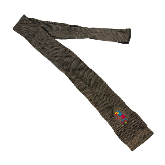 Ralph Lauren Polo Brown 'Knitted Parrot Embroidery' Tie (Size Regular)