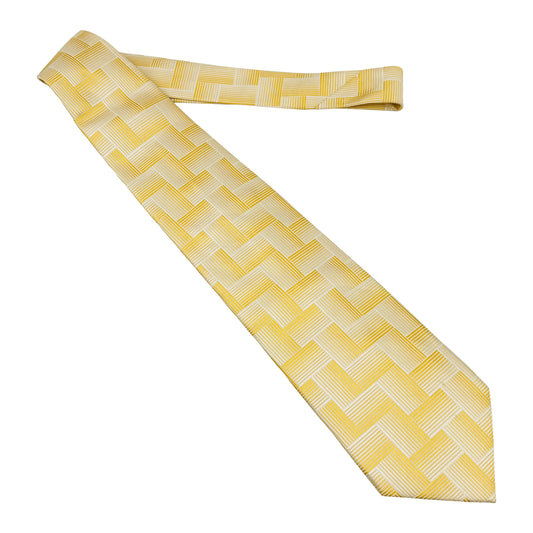 Canali Gold 'Basketweave Pattern' Tie (Size Regular)