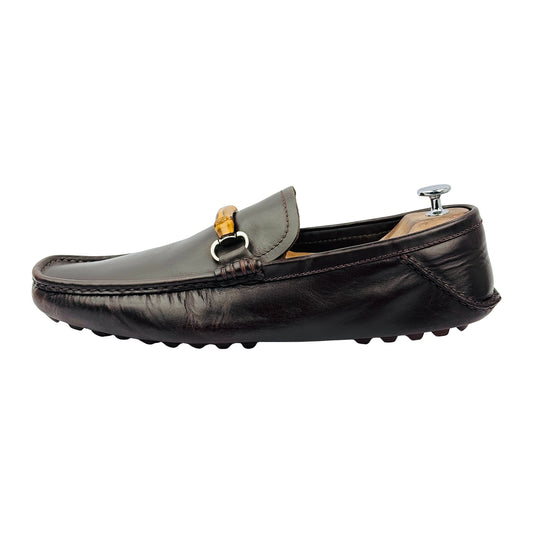 Gucci Men's Bamboo Horsebit Brown Loafers (Size 44.5/45)