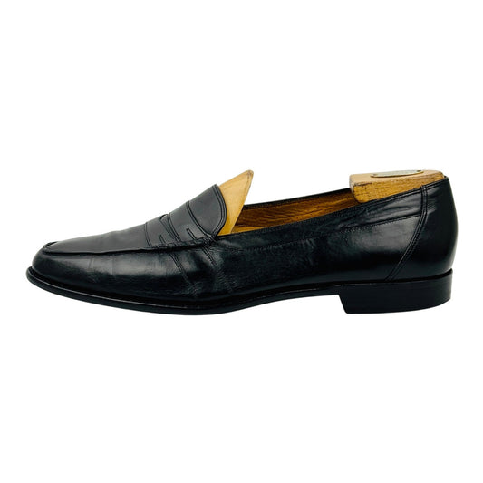 Bally Men's Black Leather Penny Loafers (Size 44/44.5)