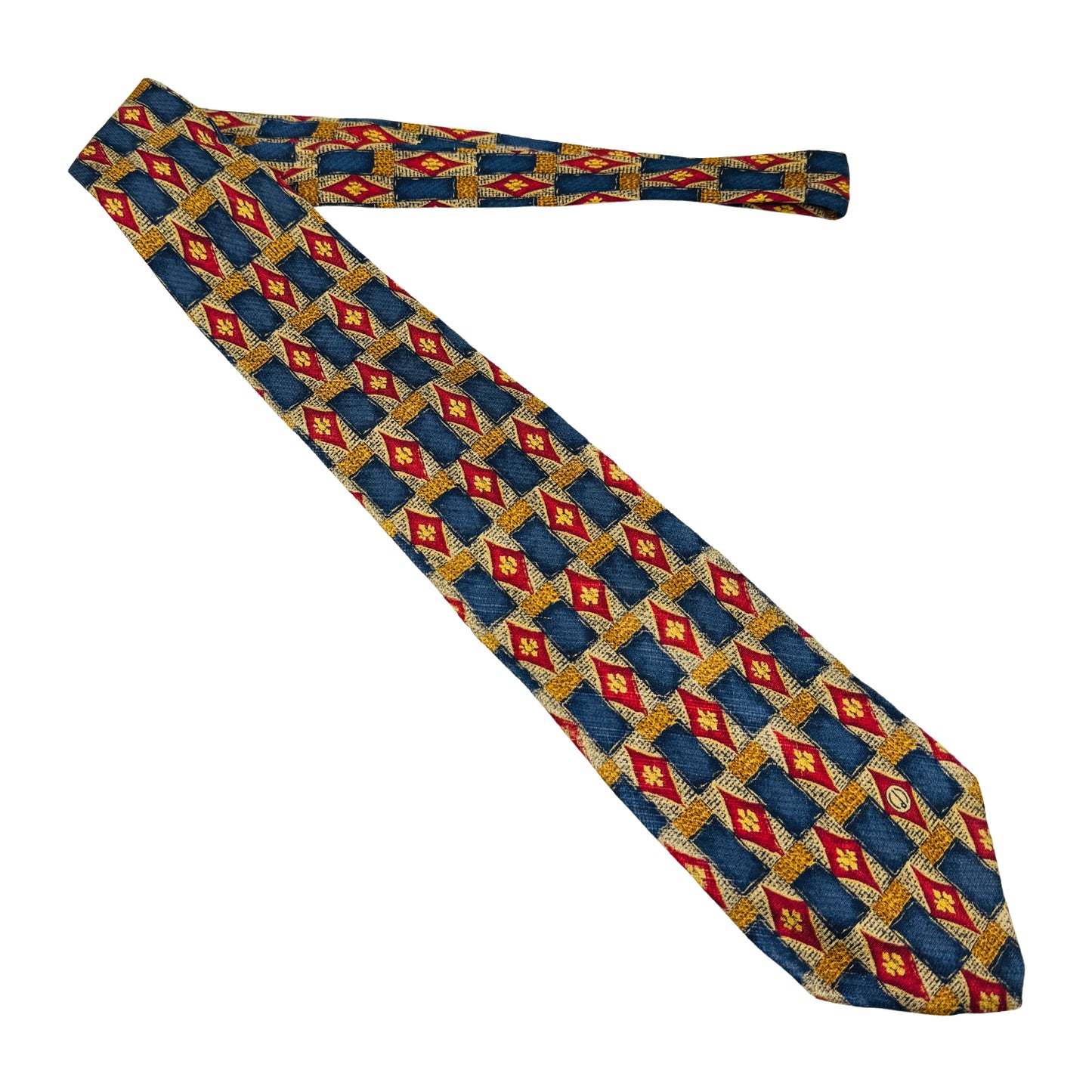 Dunhill Navy 'Geometric Pattern' Tie (Size Regular)