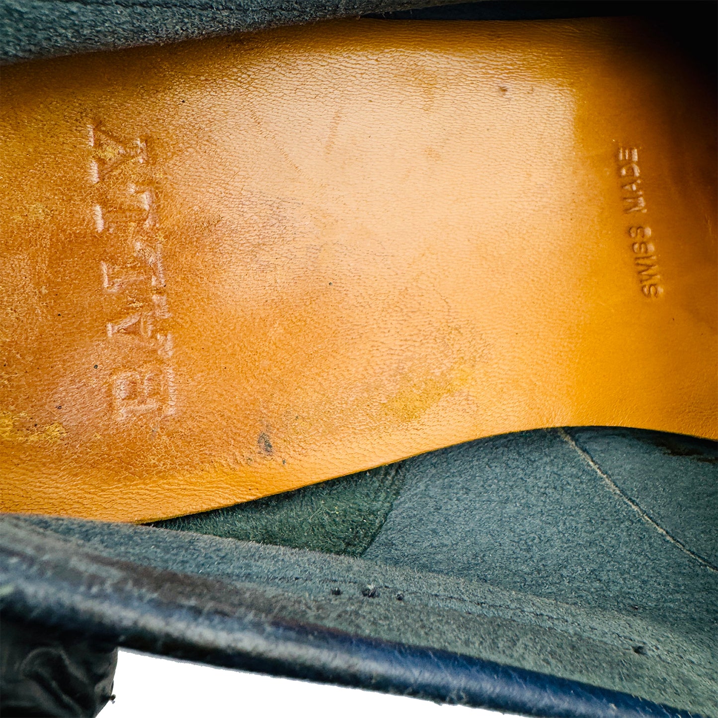 Bally Men's Blue Pebbled Leather Swiss Made Loafers (Size 42)