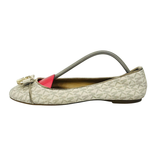 Michael Kors Vanilla Jacquard Canvas Ballet Flats (Size 37)