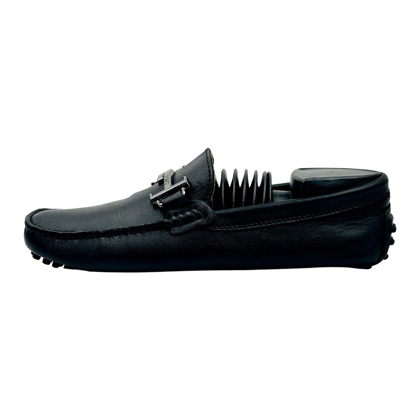 Tod's Gommino Double T Black Leather Driving Loafers (Size 41)