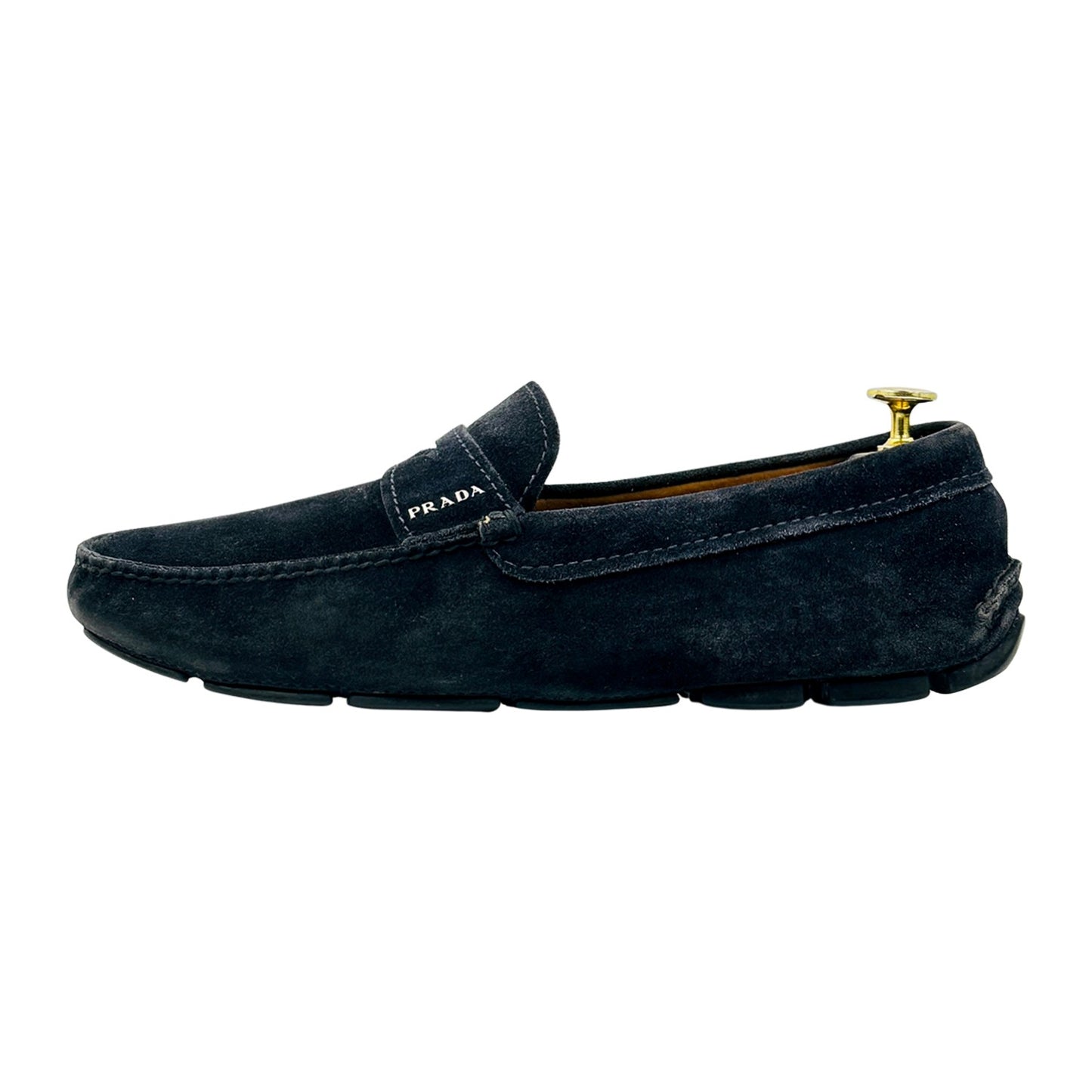 Prada Navy Blue Leather Driving Loafers (Size 42)