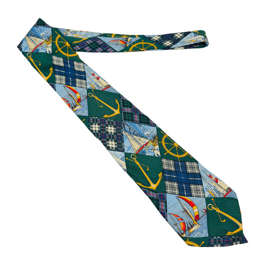 Lanolini Multicolor 'Nautical Pattern' Tie (Size Regular)