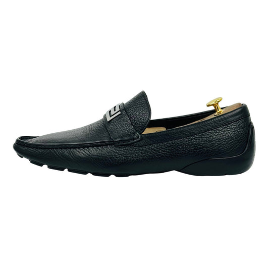 Versace Men's Black Grained leather Loafers (Size 42.5/43)