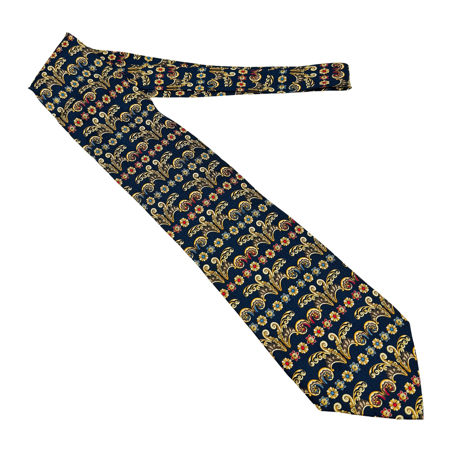 Richel Royal Navy 'Baroque Motifs' Tie (Size Regular)