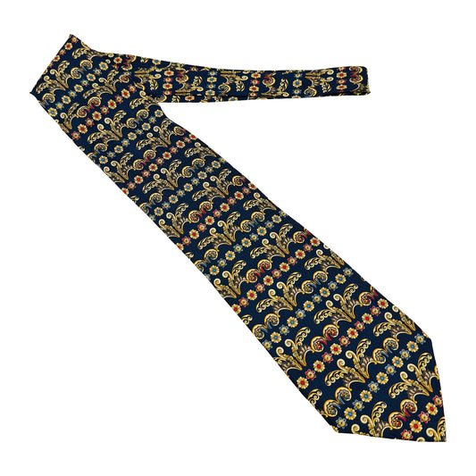 Richel Royal Navy 'Baroque Motifs' Tie (Size Regular)