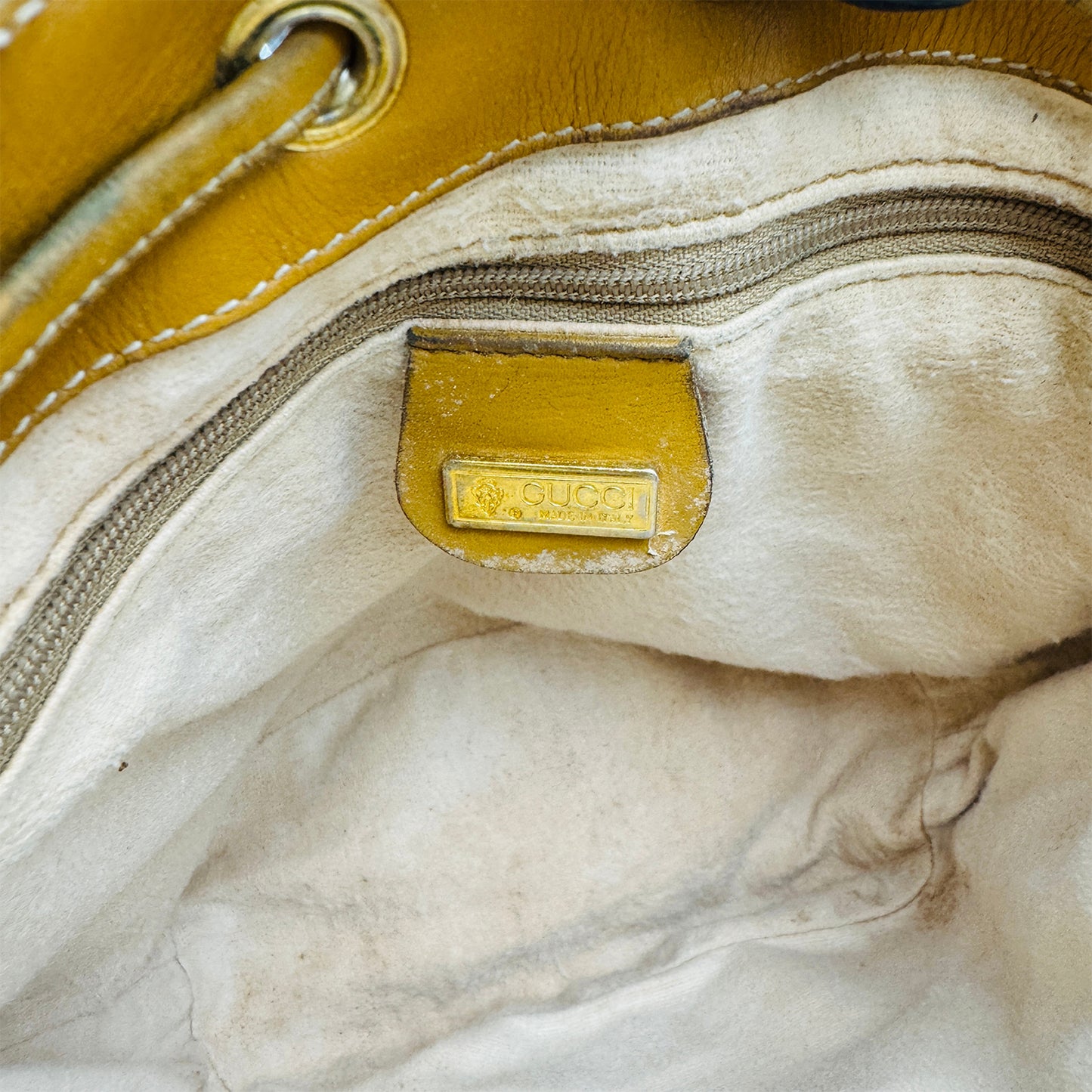 Gucci Beige Coated Canvas Bucket Bag