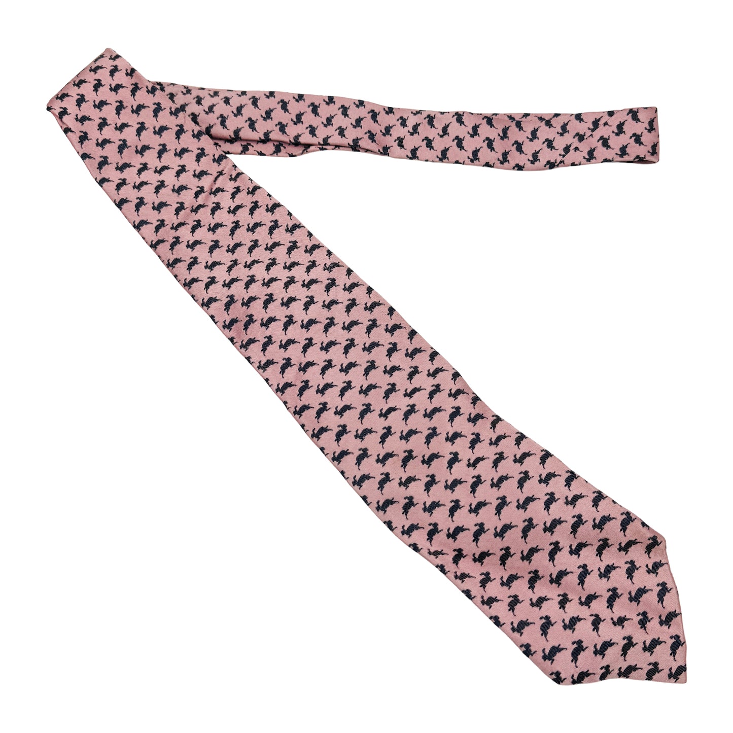 Boggi Milano Light Pink 'Black Rabbit Pattern' Tie (Size Regular)