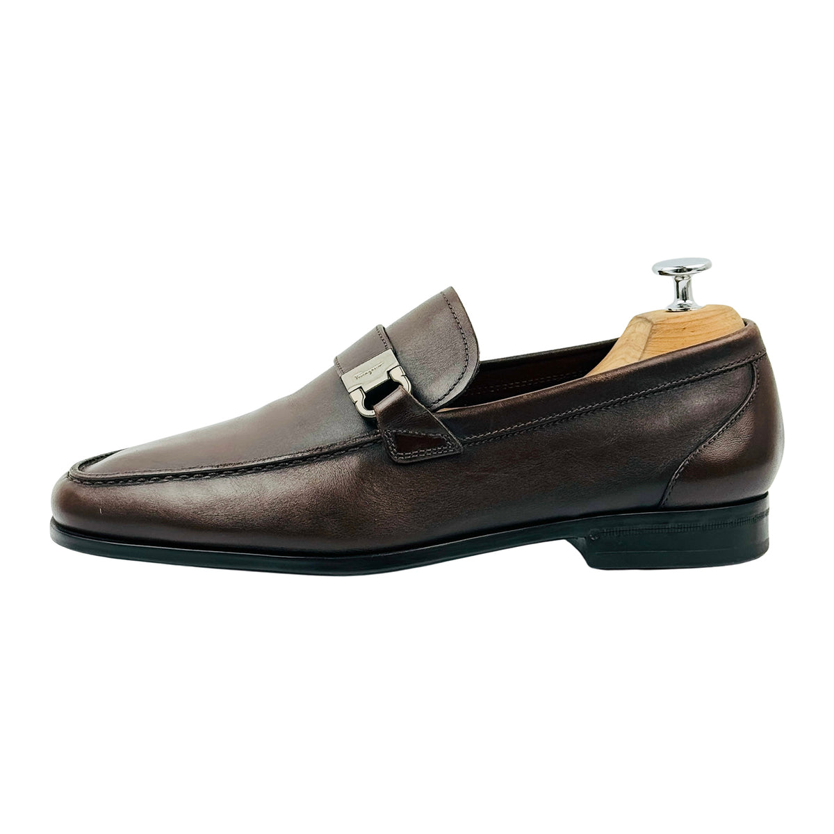 Salvatore Ferragamo Dark Brown Leather Bit Loafers (Size 40/40.5)