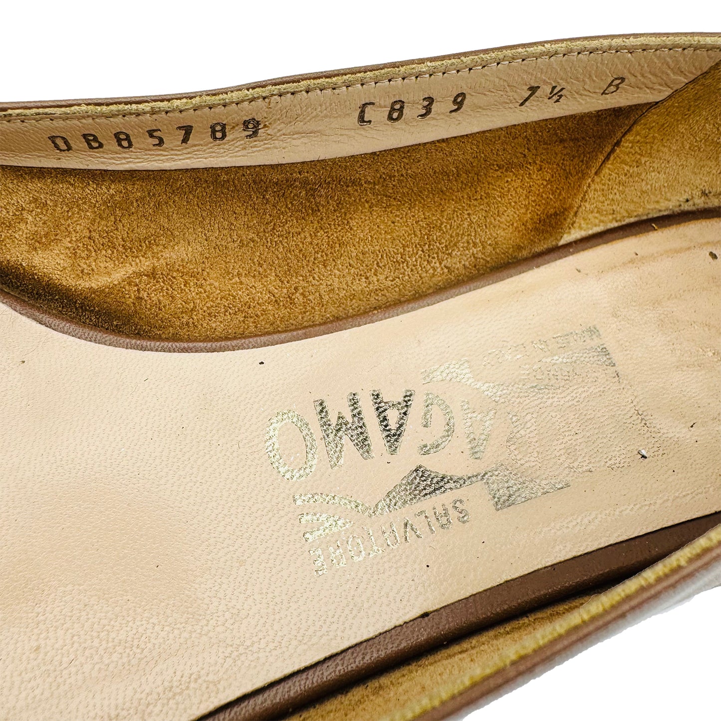 Salvatore Ferragamo Vara Pump Brown Slip-On Shoes (Size 38)