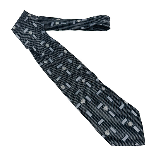 Versace Dark Navy Blue 'Medusa Head Motifs' Tie (Size Regular)