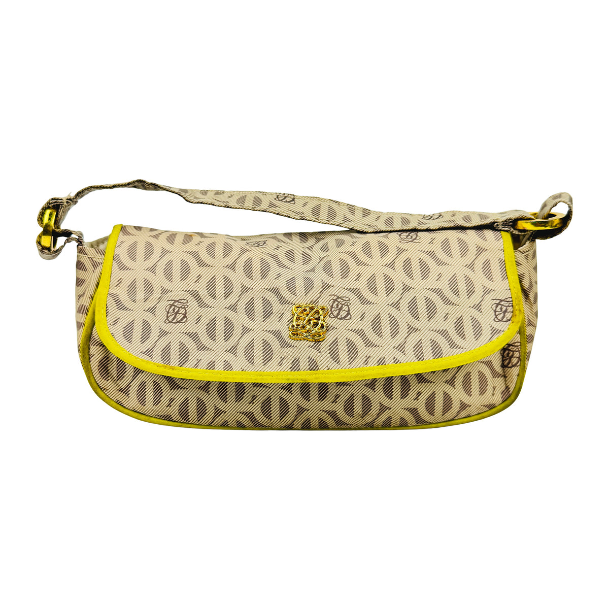 Bean Pole Beige Monogram Flap Shoulder Bag