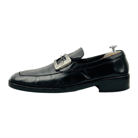 Gucci Men's Black Leather Monk Strap Buckle Loafers (Size 44.5)