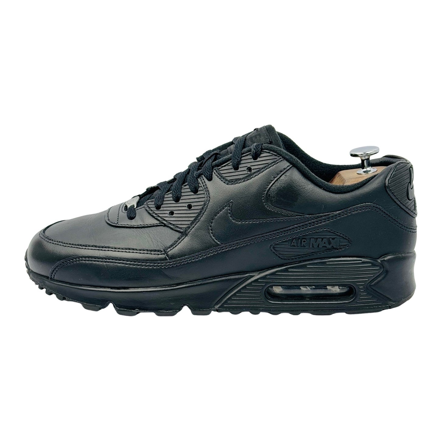 Nike Air Max 90 Leather Black Sneakers (Size 45) - 302519-001