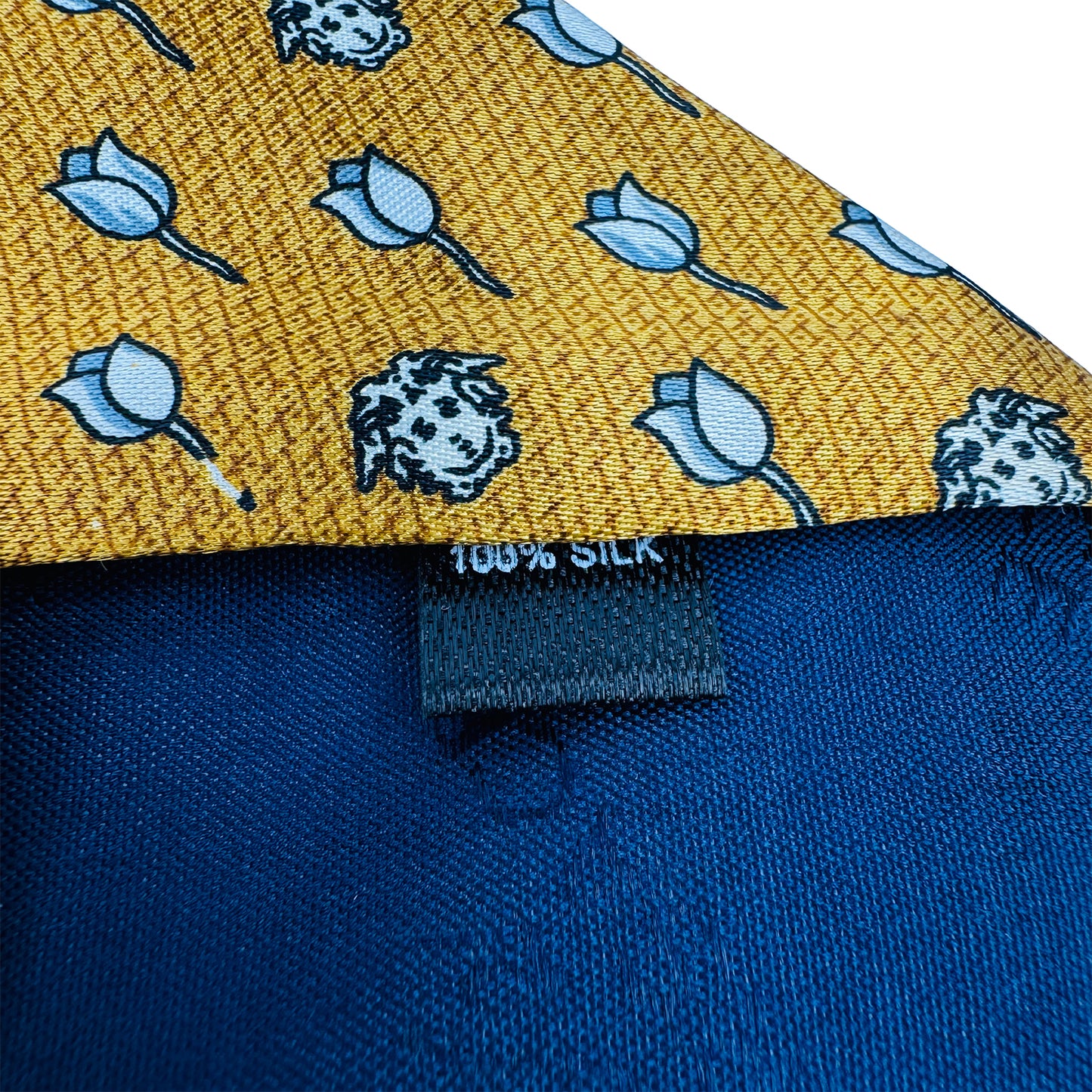 Versace Mustard Yellow 'Tulip and Medusa Head Motifs' Tie (Size Regular)