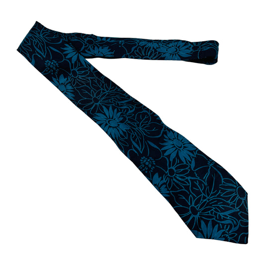 Van Heusen Dark Navy 'Floral Pattern' Tie (Size Regular)