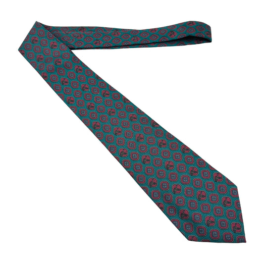 Givenchy Teal Green 'Geometric Pattern' Tie (Size Regular)