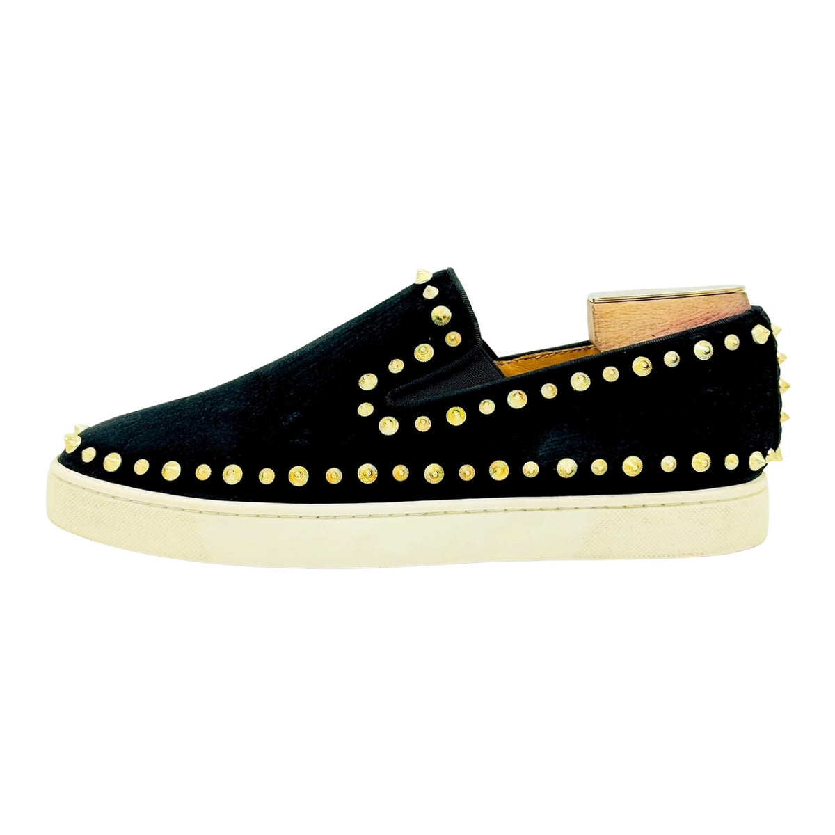 Christian Louboutin Pik Boat Black Spikes Shoes (Size 44)