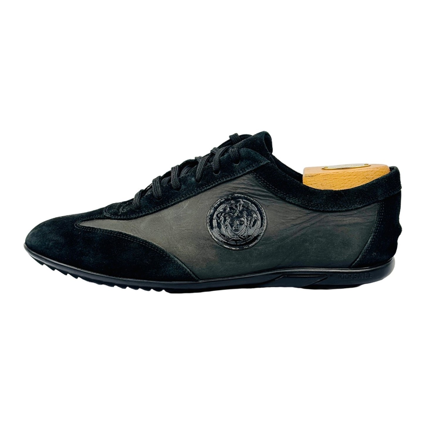 Versace Medusa Black Soft Leather Sneakers (Size 42.5/43)