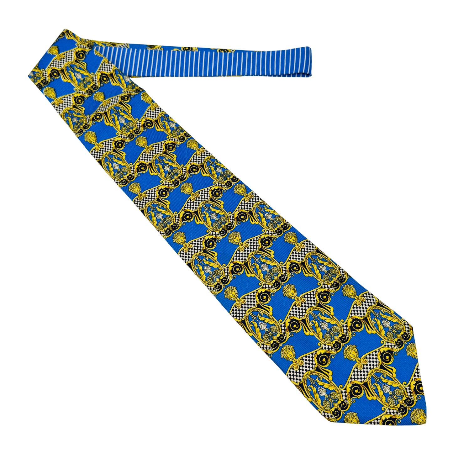 Gianni Versace Blue 'Baroque Print' Tie (Size Regular)