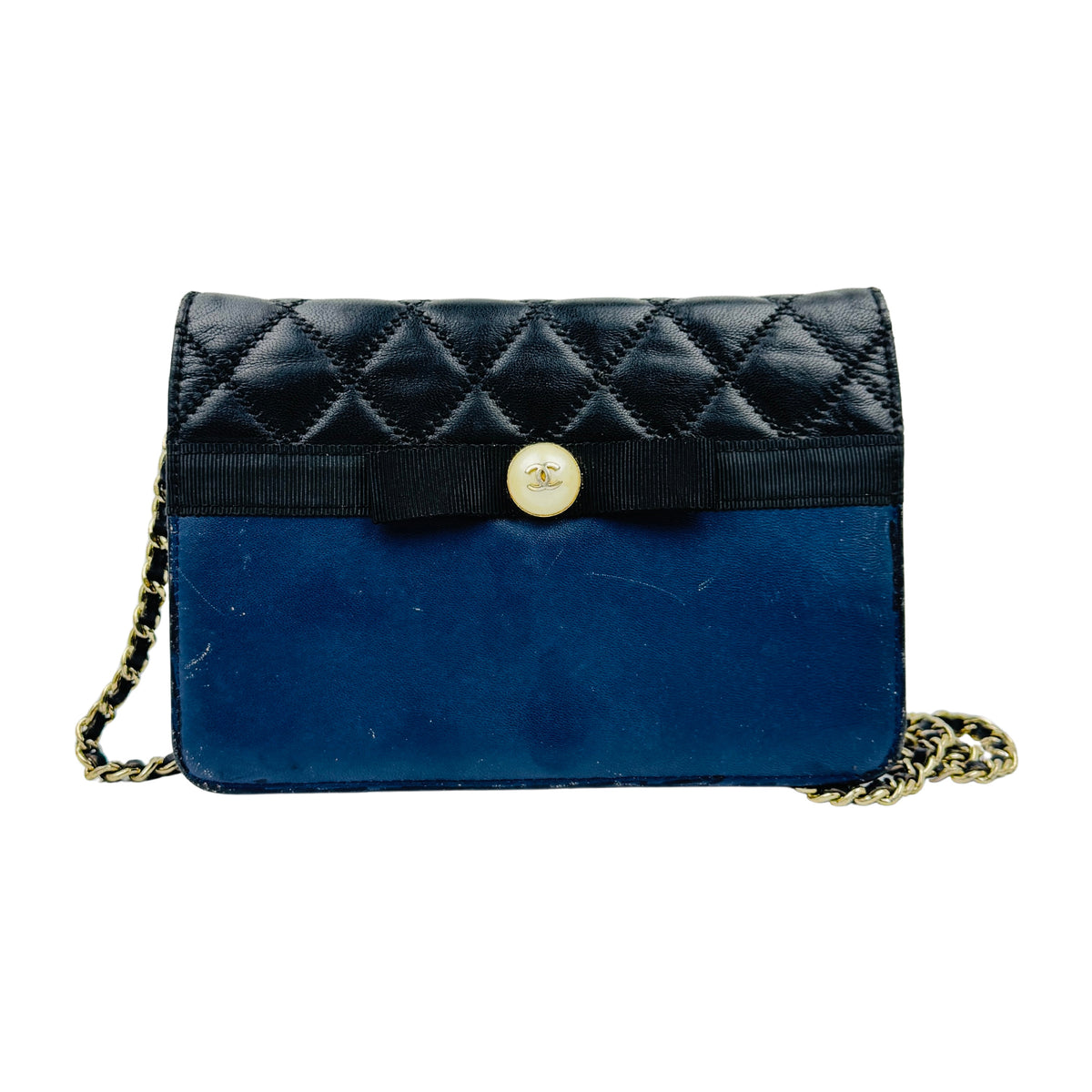 Chanel Quilted Ribbon Wallet On Chain Pouch