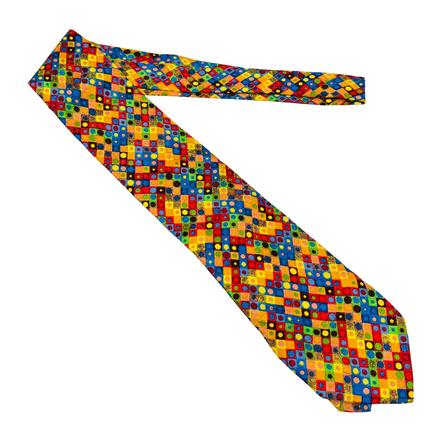 Bettini Multicolor 'Geometric Square Pattern' Tie (Size Regular)