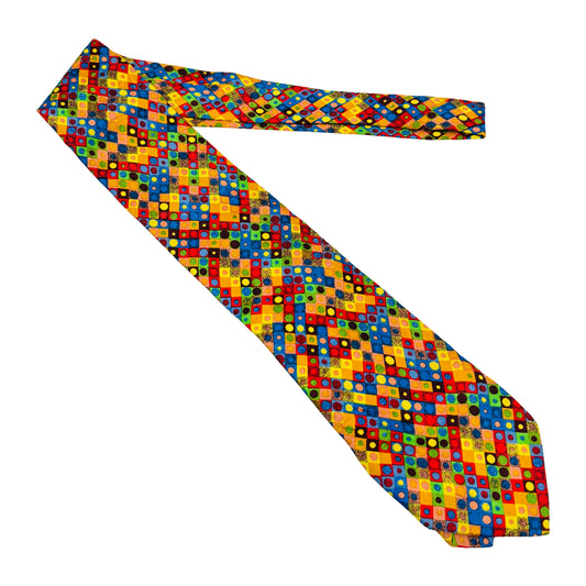 Bettini Multicolor 'Geometric Square Pattern' Tie (Size Regular)