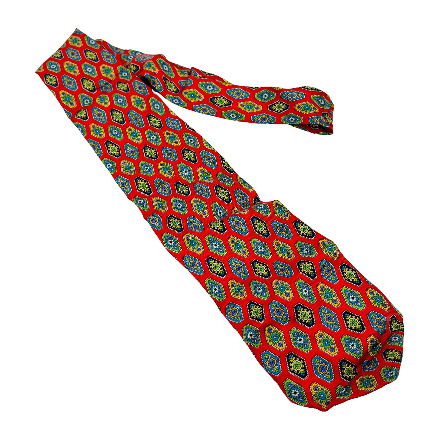 Bally Bright Red 'Medallion Pattern' Tie (Size Regular)