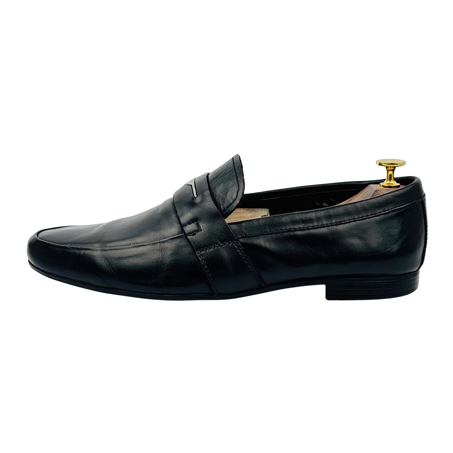 Prada Men's Black Leather Loafers (Size 43/43.5)