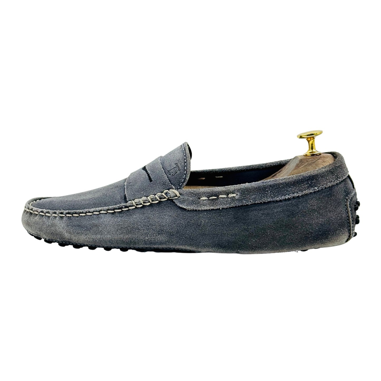 Tod's Men's Grey Gommino Suede Driving Loafers (Size 41)