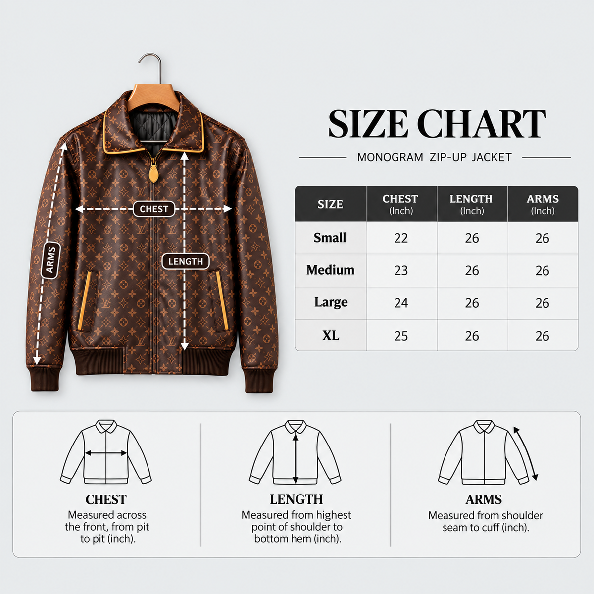 Louis Vuitton Monogram Brown Leather Jacket