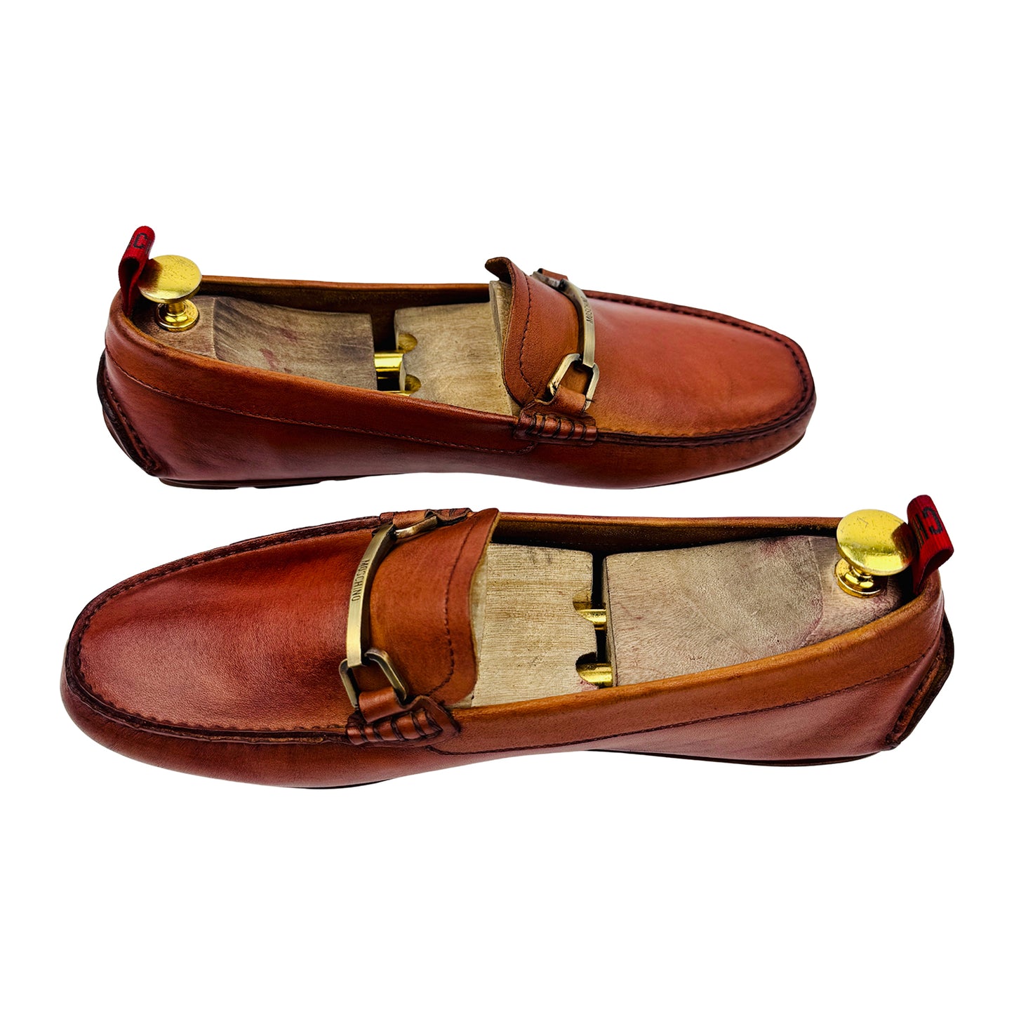 Moschino Brown Leather Driver Loafers (Size 40/40.5)