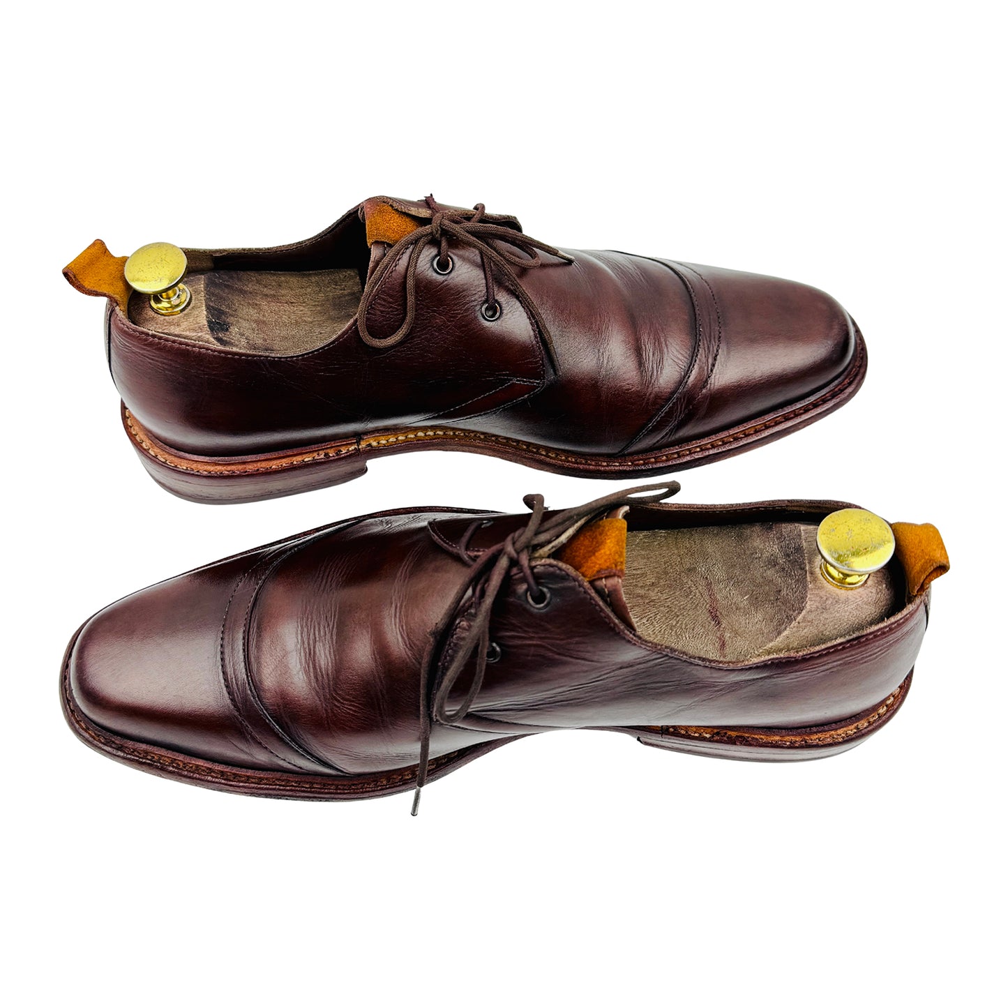 Floris Van Bommel Men's Brown Leather Derby Shoes (Size 42)