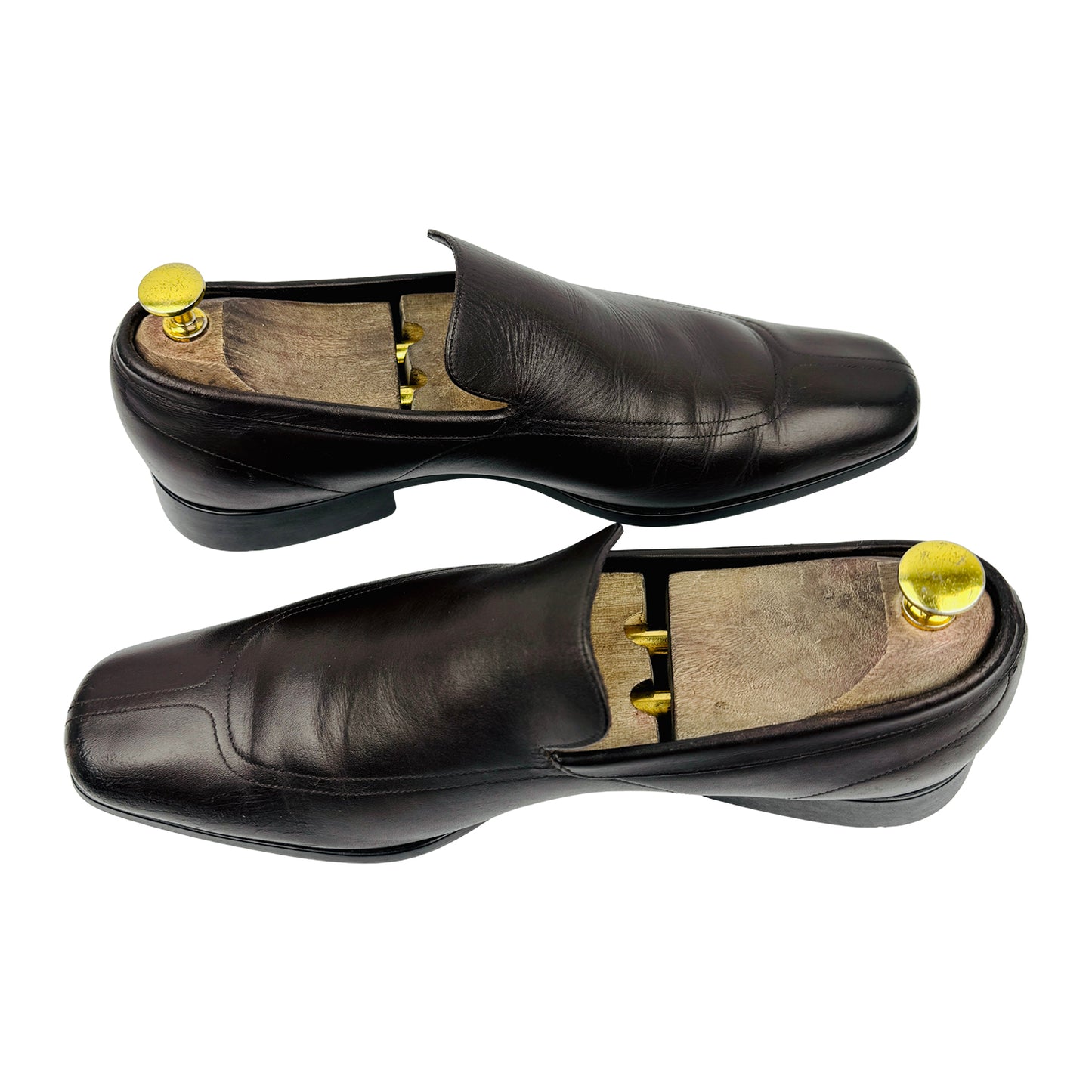 Gucci Men's Dark Brown Leather Loafers (Size 42)