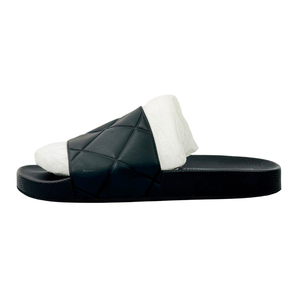 Bottega Veneta The Slider Black Rubber Slides (Size 42)