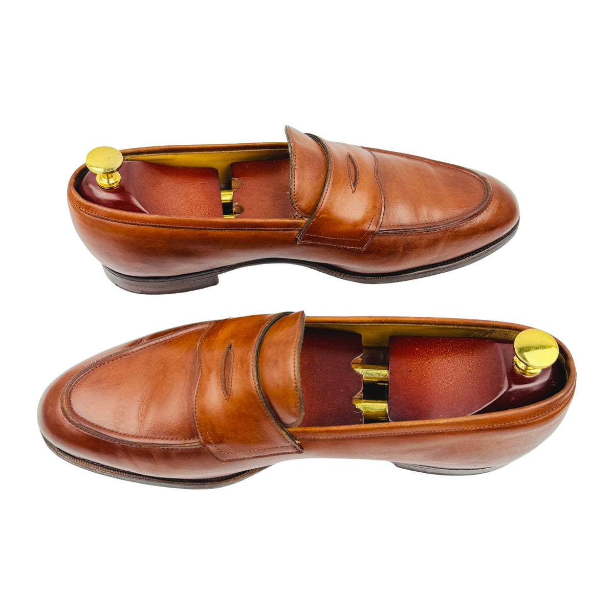 Edward Green Piccadilly 'Chestnut Antique' Leather Penny Loafers (Size 45)