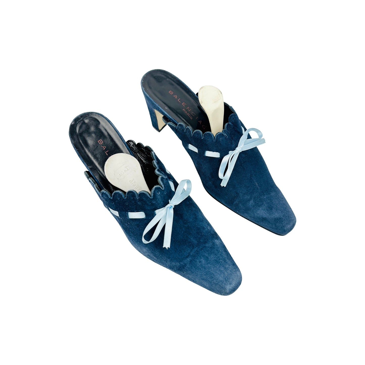 Balenciaga Women's Blue Suede Heels (Size 35.5)