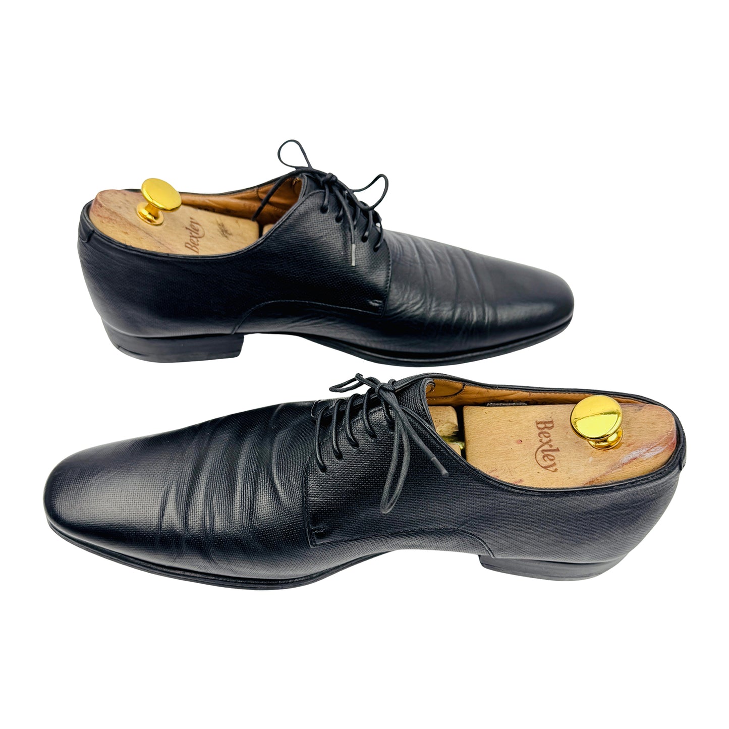 Hugo Boss Men's Black Leather Derby Shoes (Size 43)
