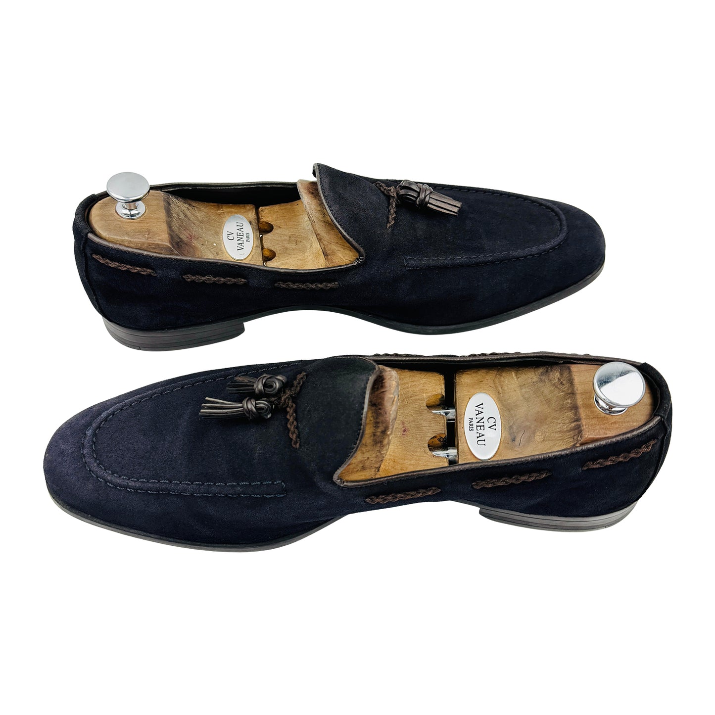 Zara Men's Dark Navy Suede Tassel Loafers (Size 46)